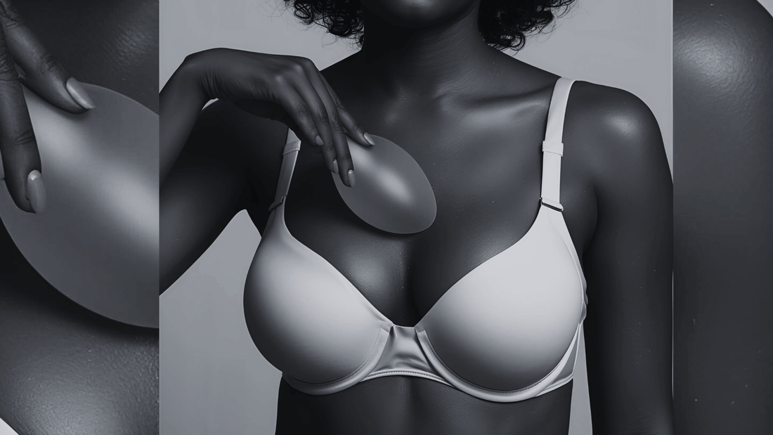 a woman inserting the chicken fillet bra inserts from secret weapons, perfect for enlarging breast without surgeries