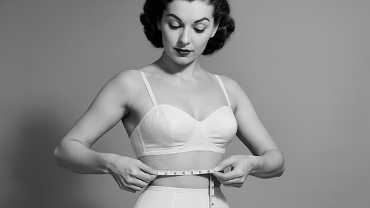 a woman measuring herself so she can get new under garment shapewear for under her clothes