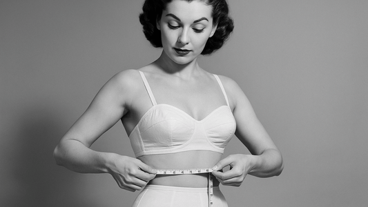 a women measuring herself so she can get new under garment shapewear for under her clothes