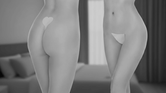 a model wearing commando g v string invisible underwear from secret weapons