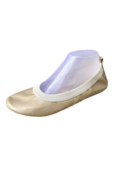 Gold Fold Up Ballet Flat Shoes