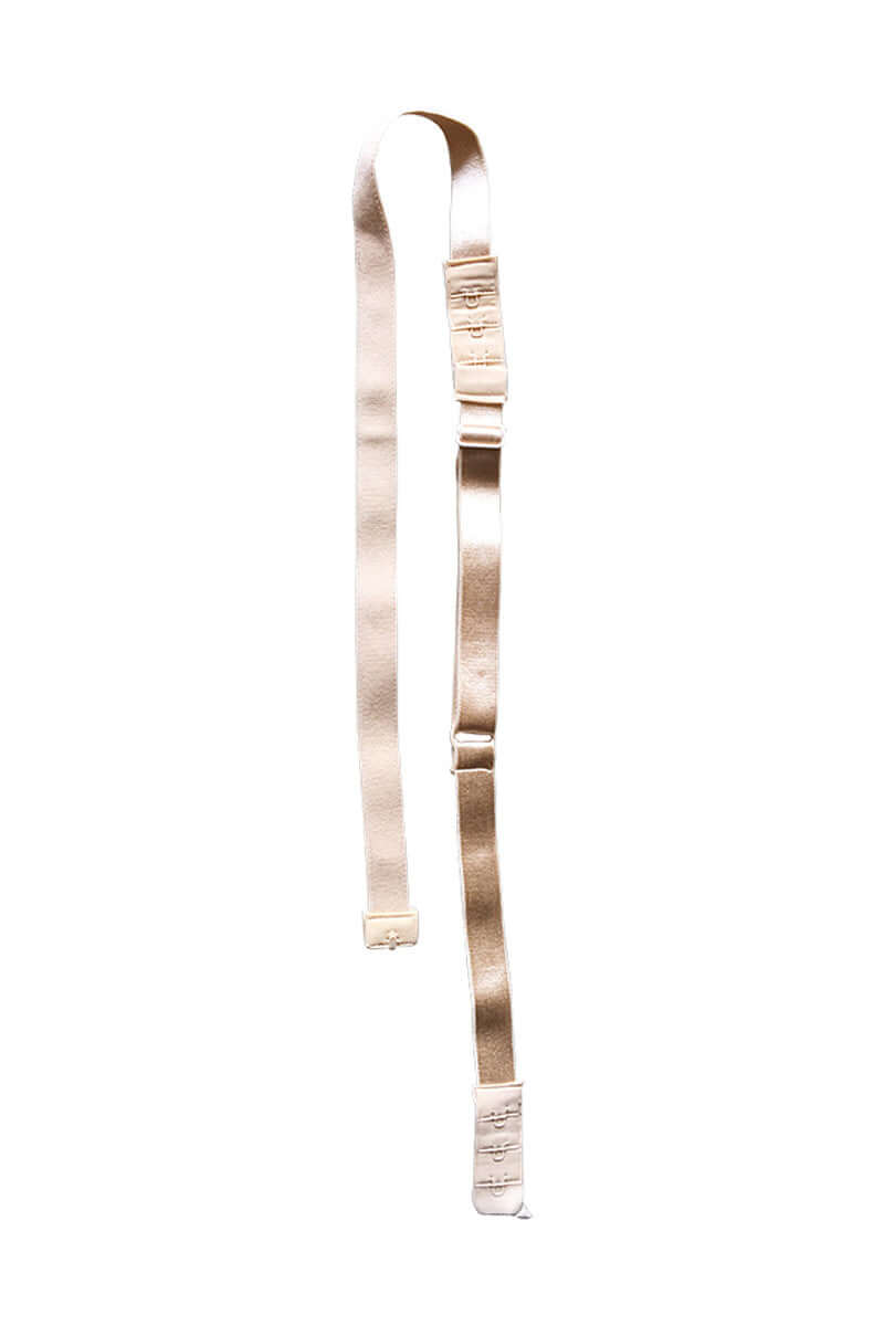 a full length nude Low Back Bra Extender on a white background showing total adjustable bra strap length of 99 cm 