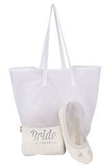 Bride Fold Up Ballet Flats Shoes with Purse 