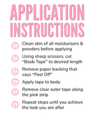 Boob Tape Application Instructions